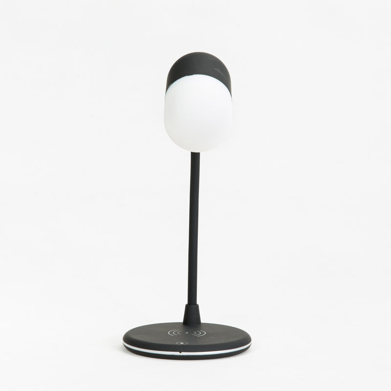 Led table lamp with speaker and wireless charger